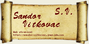 Šandor Vitkovac vizit kartica